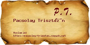 Pacsolay Trisztán névjegykártya